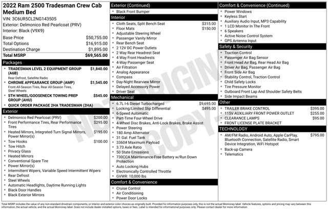 ram ram 2500 pickup 2022 3C6UR5CL2NG143505 image